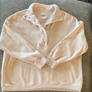Women’s Arie pastel pink size medium waffle button sweatshirt